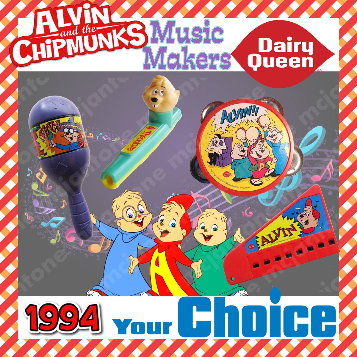 Dairy Queen 1994 ALVIN & CHIPMUNKS Music Makers KAZOO Musical YOUR