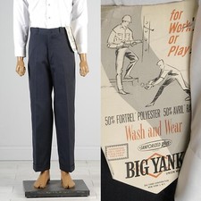 34x29 Vintage 1960s 60s Big Yank Workwear Pants Deadstock Sanforized Mechanic