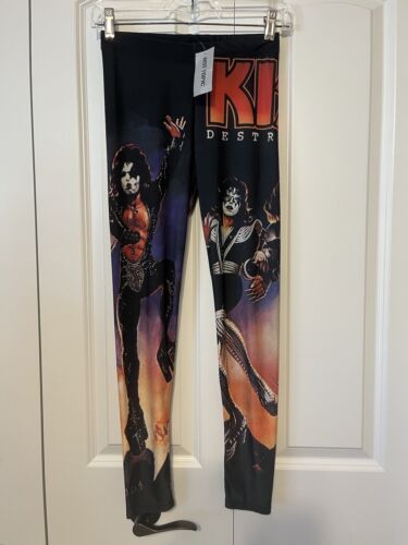 NWT Hot Topic KISS The Band Leggings Sz SM hair band metal 70’s 80’s Rock N Roll