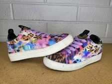 Steve Madden Jzebb Multicolor Leopard Sneakers Stars Girls Size 2