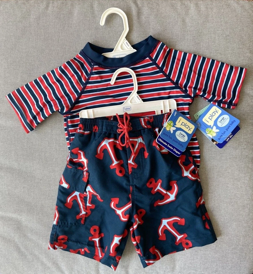 NUEVO CON ETIQUETAS: Juego de natación I Play: protector contra erupciones (18 m), pañal bañador (18 m) y sombrero para el sol (2-4 años) Foto 2 de 4