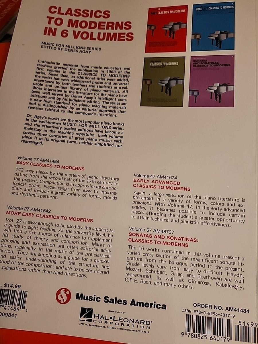MORE CLASSICS TO MODERNS VOL.5 - Broché - Achat Livre