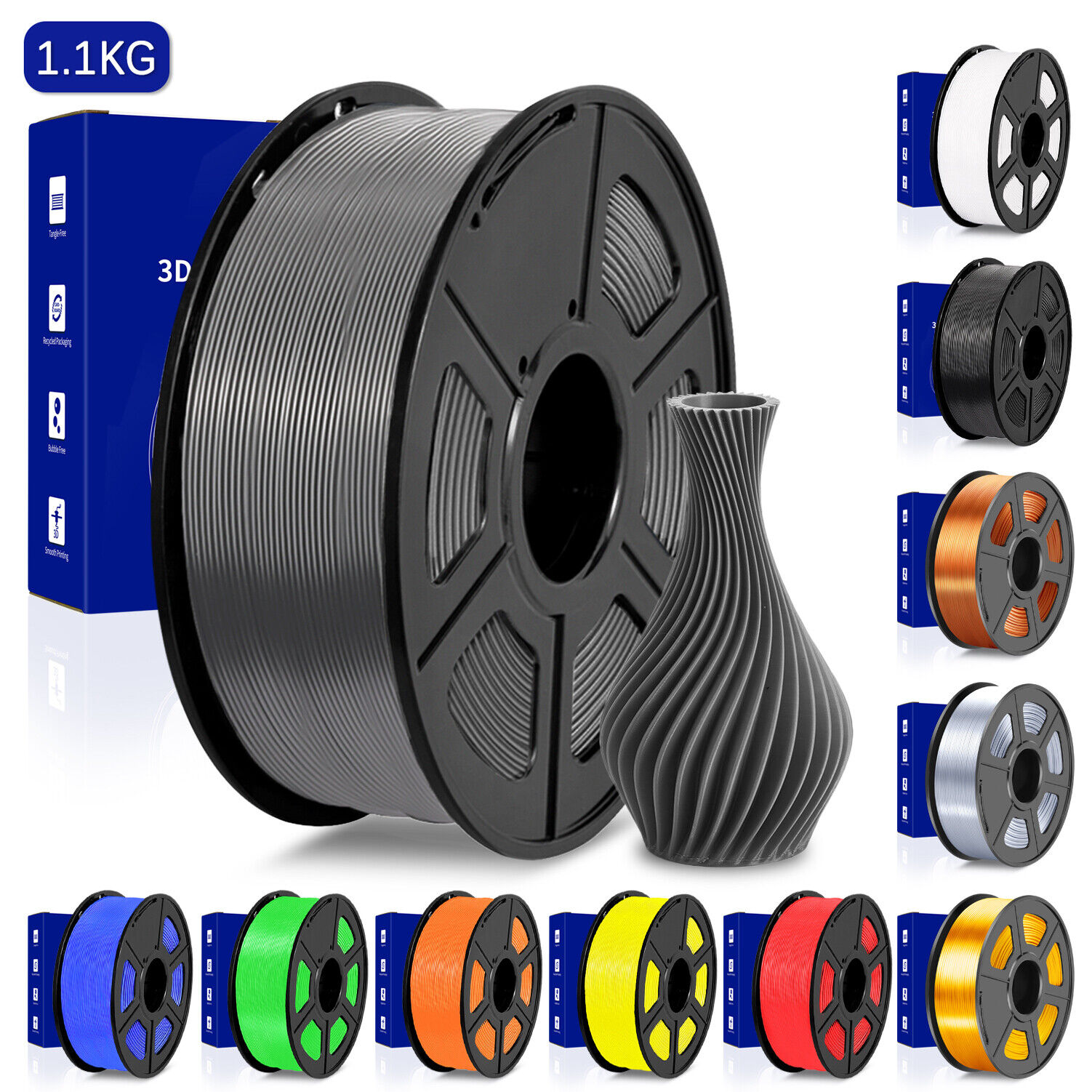 〔BUY 5 PAY 4〕 JAYO 1.1KG PLA+ PLA Glow SILK ABS PETG 1.75MM 3D Printer Filament