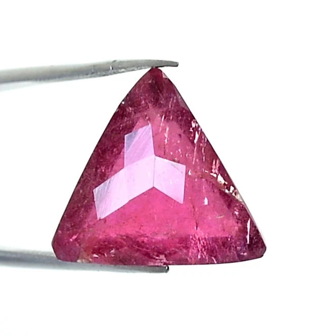 Natural Pink Tourmaline Trillion Checker Cut 15x14 mm 12.32 CTS Loose Gemstone - Image 4 of 4