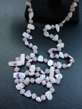 Halskette / Modeschmuck, fliederfarben, Perlmuttoptik, ca. 114 cm*NEU*
