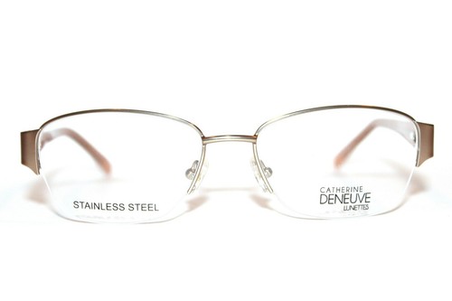 NEW CATHERINE DENEUVE CD 0406 032 GOLD SEMI RIMLESS EYEGLASSES 54-17-135 W/ CASE - Picture 2 of 7