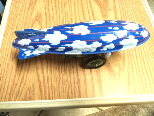 Vintage Stealth Zeppelin Wind-up Tin Toy Schylling Tin Collector Series