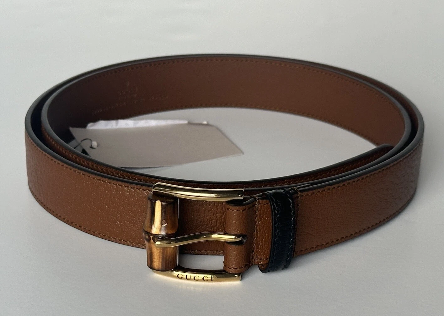 Ceinture homme Gucci cuir imprimé dollar marron 110/44 Italie 699954 neuve avec étiquette