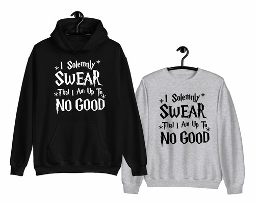 I Solemnly Swear That I Am Up To No Good Hoody Halloween Kids Youth Adults Hoody - Picture 3 of 9