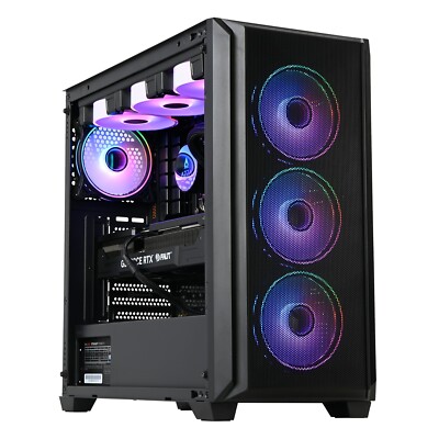 RGB Gaming PC AMD Ryzen 7 5700X3D 16GB RAM Radeon RX 9070 XT 500GB SSD W11 WLAN