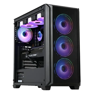 RGB Gaming PC AMD Ryzen 7 5700X3D 16GB RAM Radeon RX 9070 XT 500GB SSD W11 WLAN - Bild 1 von 4