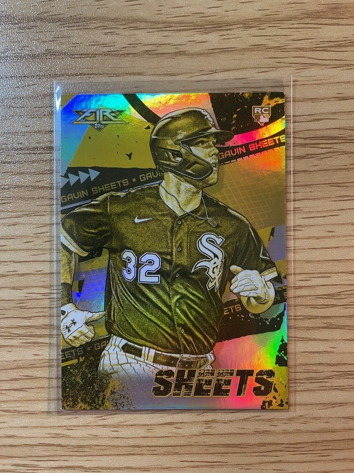 2022 Topps Fire Gavin Sheets #77 Gold Minted Parallel Rookie RC White Sox - Image 3 of 4