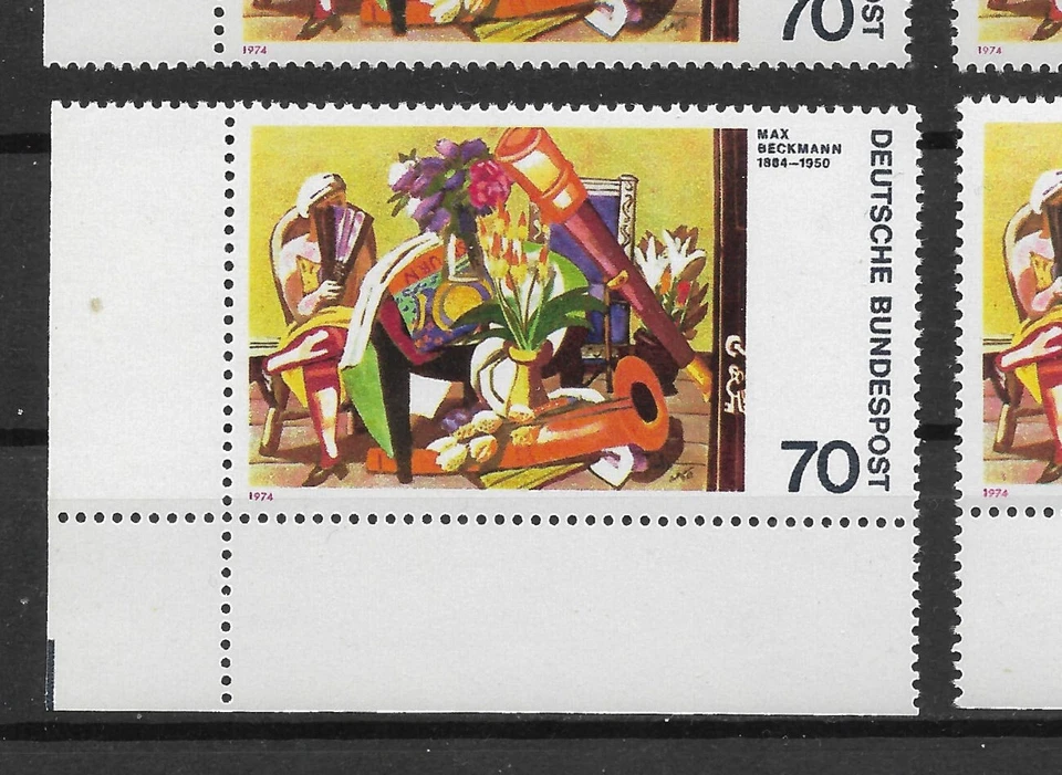 Bund 1974 ** 4x Mi 822 Expressionismus 70Pf vom Eckrand Ecke oben unten (1693G) - Bild 4 von 4