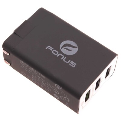 34W Home Charger 6.8Amp 3-Port USB One Fast Port Travel Wall for Cell Phones