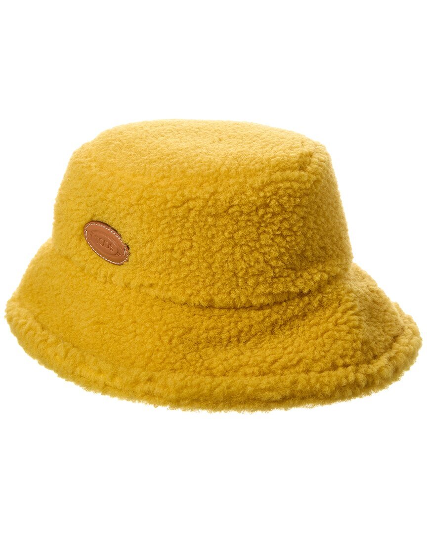 Женская шляпа-панама из смеси шерсти с кожаной отделкой Tod S желтая M 32690₽
