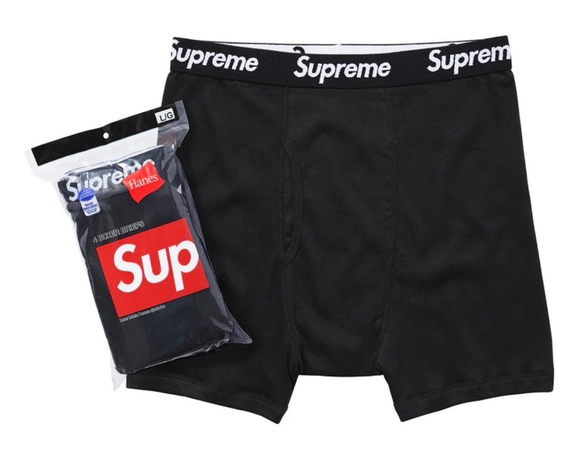Supreme Hanes ボクサーブリーフ L/G 黒 Supreme Hanes ボクサーブリーフ L/G 黒 Supreme Hanes Boxer