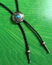 Bolotie Western Krawatte Türkis Country Line Dance Cowboy Bolo Kordel Boloties
