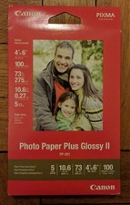 CANON PHOTO PAPER PLUS GLOSSY II PP-201 4" x 6" , 100 SHEETS