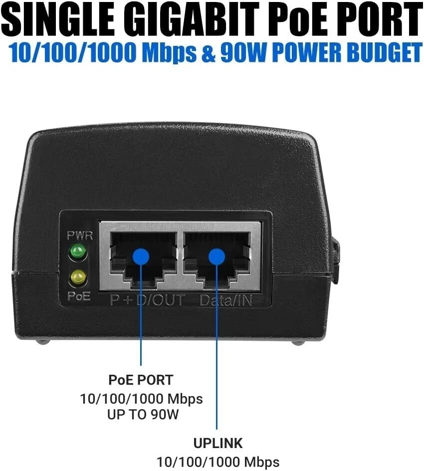BV-Tech Gigabit Power Over Ethernet PoE++ Injector | 90W | 802.3 af/at/bt 325FT - Image 3 of 4