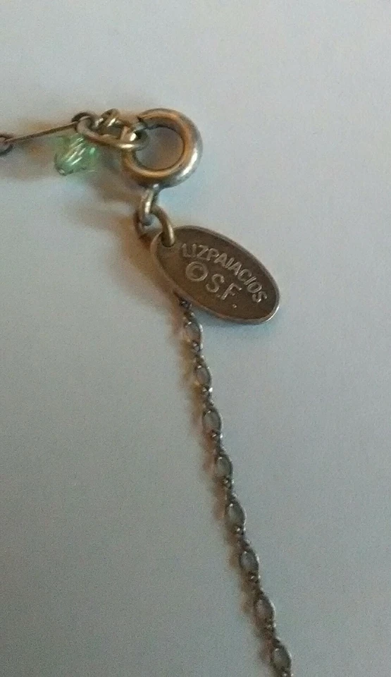 VINTAGE LIZ PALACIOS ROUND IRIDESCENT GLASS STONE 17" NECKLACE - Image 3 of 3