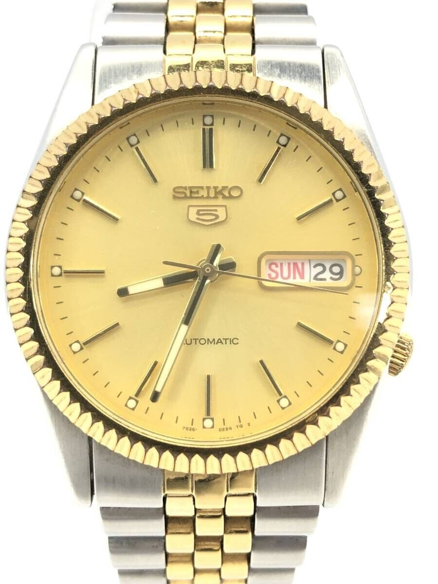 SEIKO 5 7S26-0500 Watch Automatic Gold Silver Datejust style | eBay