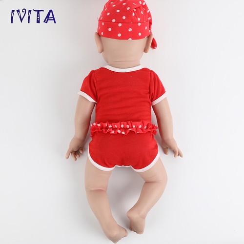 IVITA 21'' Full Floppy Silicone Reborn Baby Girl Handmade Lifelike Silicone Doll - Picture 5 of 12