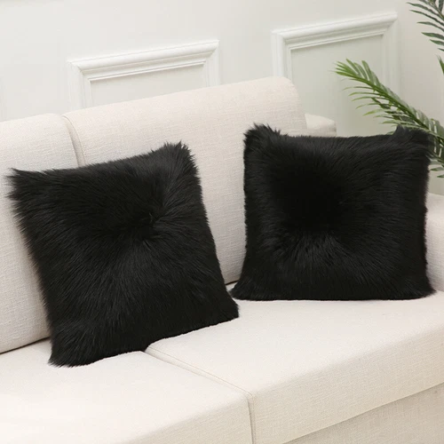 Luxury Faux Wool Plush Soft Fluffy Cushion Cover Pillow Cases Sofa Home Decor AA - Picture 38 of 39