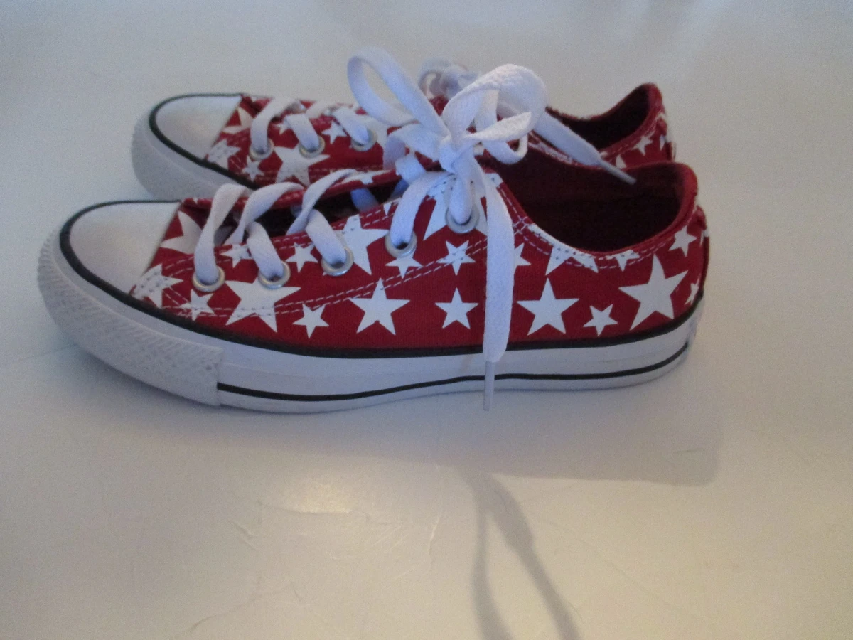 Converse All Star Chuck Taylor Low Red and White Canvas Sneakers