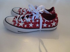 Converse All Star Chuck Taylor Low Red and White Canvas Sneakers Shoes -New