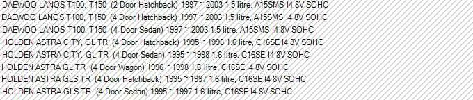 VRS HEAD GASKET KIT for DAEWOO LANOS A15SMS HOLDEN ASTRA TR C16SE SOHC DP803 - image 2 of 2