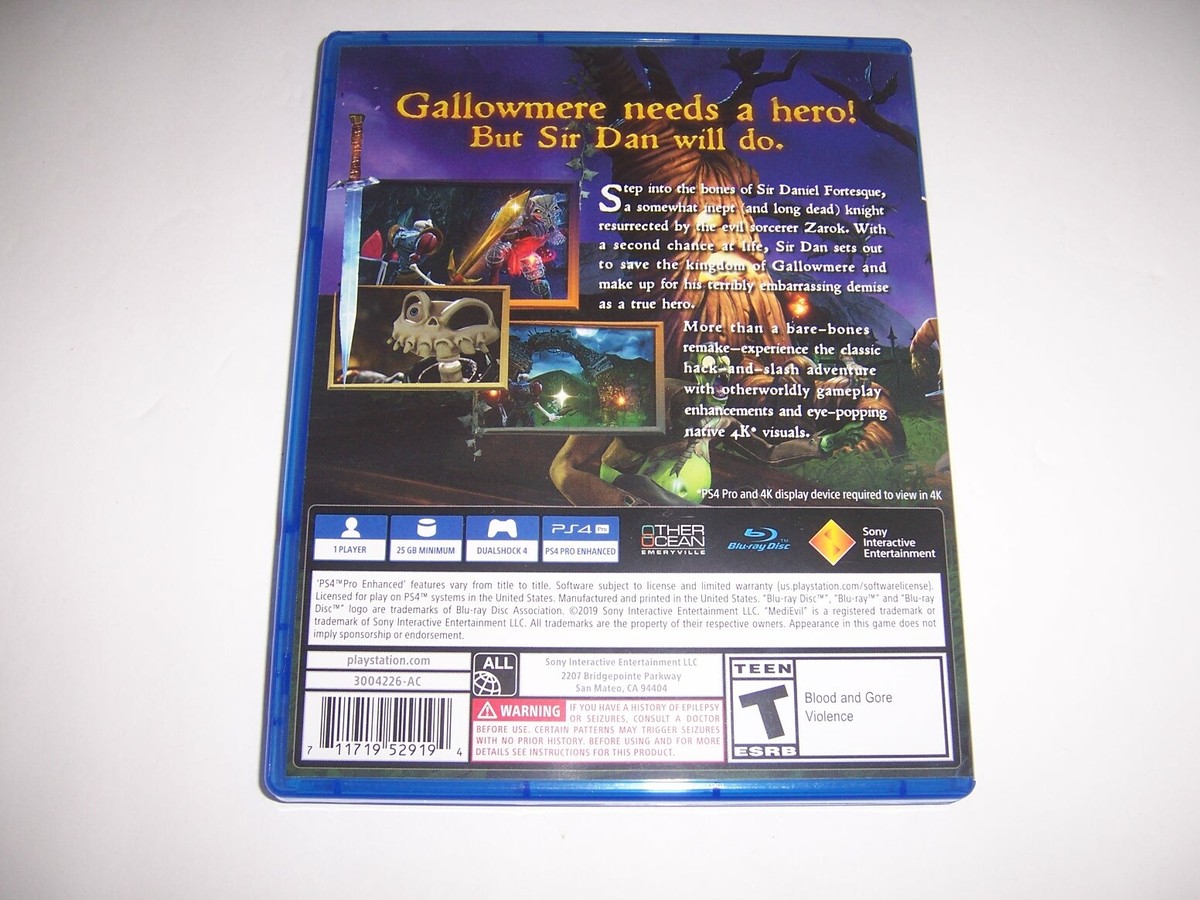 Replacement Box Case MEDIEVIL Sony PlayStation 4 PS4 ORIGINAL *NO