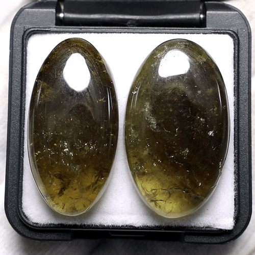 2 piezas Vesuvianita Natural Alta Calidad 28MM Cabujón Ovalado Piedras Preciosas Sueltas Sin Tratar - Imagen 15 de 17