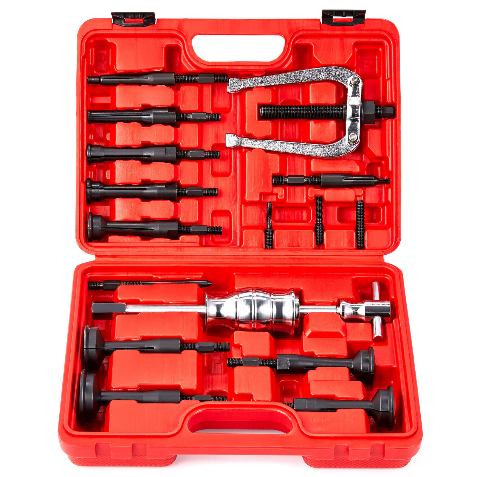 16Pcs Blind Hole Pilot Internal Extractor/Remover Bearing Puller Set w/ Red Case