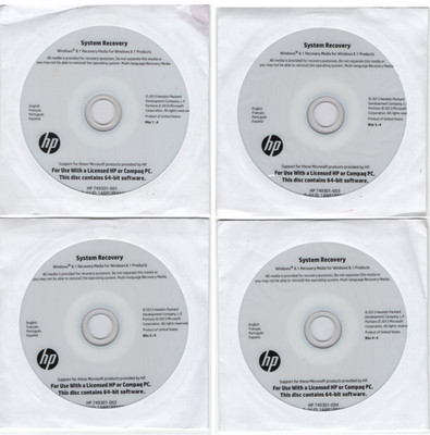 HP Pavilion Envy Stream ProBook EliteBook Windows 8.1 64-Bit Recovery CD-ROM Set
