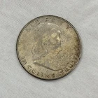 1948-D Franklin Silver Half Dollar 50C Rainbow Toned BU From Original Mint Set