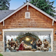 Christmas Garage Door Decorations Merry Cover Banner Murals Large 16 x 7 ft