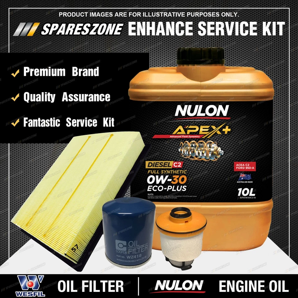 Wesfil Oil Air Fuel Filter+ 0W30 Oil Service Kit for Toyota Hilux GUN123 126 136