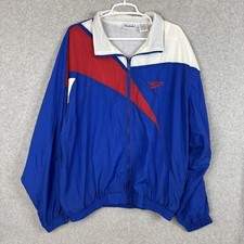 Vtg Reebok Jacket Mens Sz XL Red White Blue Colorblock Full Zip Windbreaker 90s