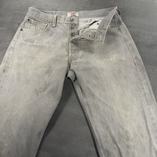 Vintage Levi's 501 XX Jeans Men 34x32 Fit 32x30 Gray Distressed Faded Light Wash