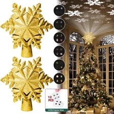 Christmas Tree Topper Projector Snowflake Christmas Star Tree 6 Projection Mode
