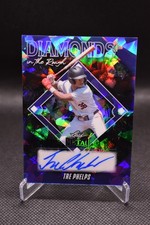 Tre Phelps Auto /15 2025 Leaf Metal Diamonds In The Rough Blue Crystal #DR-TP1