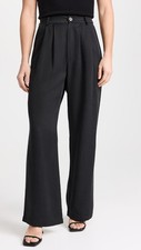 Reformation Women Black Pleated Trouser Pant Size 4