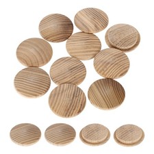20Pcs Wood Button Plugs, 28mm/1.1" Ash Hardwood Screw Hole Plug for Furniture