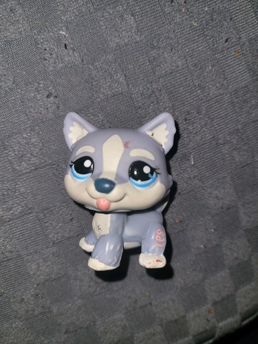 HUSKY DOG #1684 Littlest Pet Shop - Hasbro LPS Sky Blue White Pup Toy - Picture 4 of 4