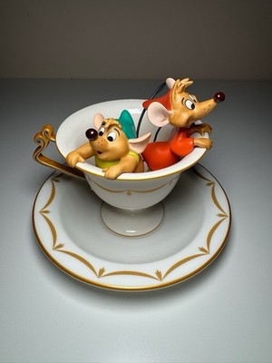 WDCC - Cinderella Gus & Jaq  Tea for Two  & Royal Doulton Saucer