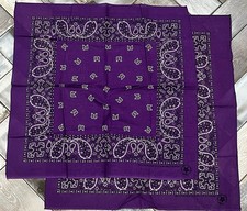 Vintage Wamcraft Bandana 14193 Purple 100 Cotton Selvedge New Lot of 2