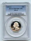 1992 S 25C Silver Washington Quarter Proof PCGS PR70DCAM