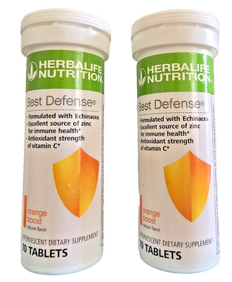 TWO  Herbalife Best Defense Orange Boost 10 tablets - free shipping