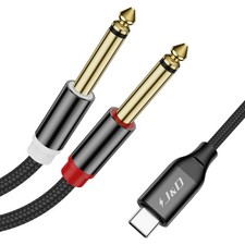 USB C to Dual 6.35mm 1/4 inch Stereo Splitter Y Cable, USB Type C to Dual 6.3...