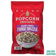 Popcorn Indiana Black & White Fudge Drizzle Popcorn 17 oz Gourmet Snack Bag